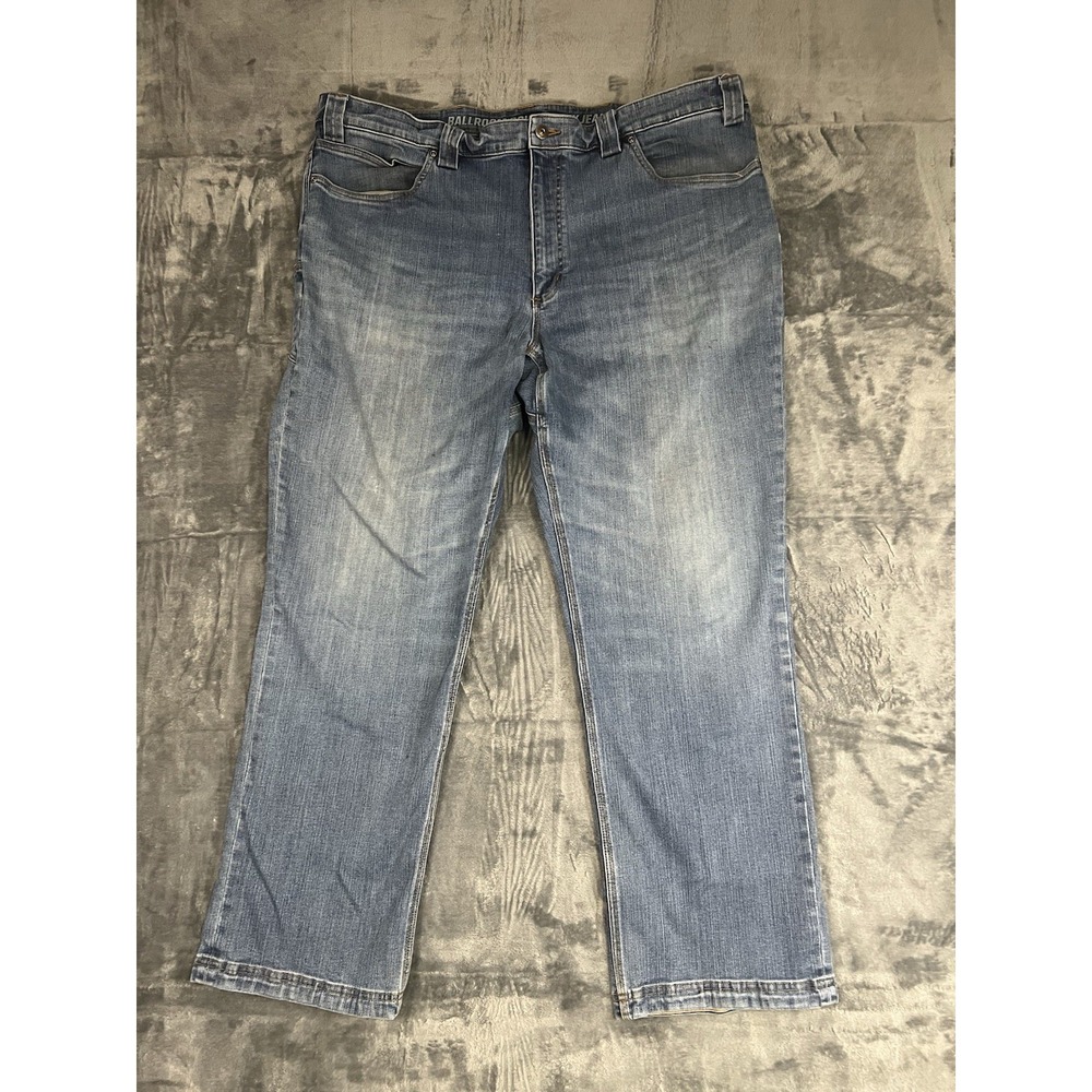 Duluth Trading Co. Men's Blue Denim Straight Relaxed Mid Rise Light Wash Jeans